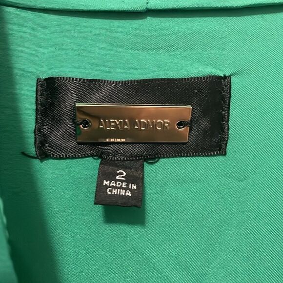 Alexia Admor Kathlyn Blouson Ruffle Skirt Dress In Green Daisy Size 2 - Picture 5 of 11